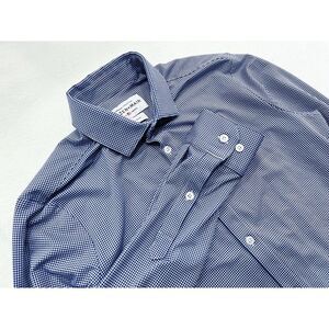 Mizzen + Main Spinnaker Shirt Mens Small Blue Trim Plaid Performance‎ Check